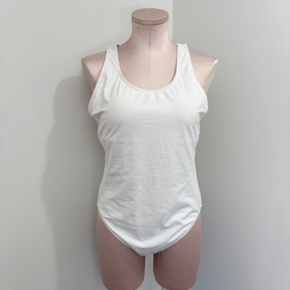 Andie The Tulum One Piece Swimsuit White Large Eco Recycled Nylon Wedding - Picture 2 of 16